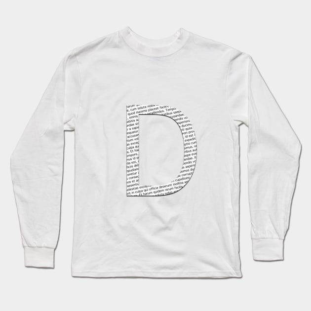 Typographic monogram cutout D Long Sleeve T-Shirt by Slownessi